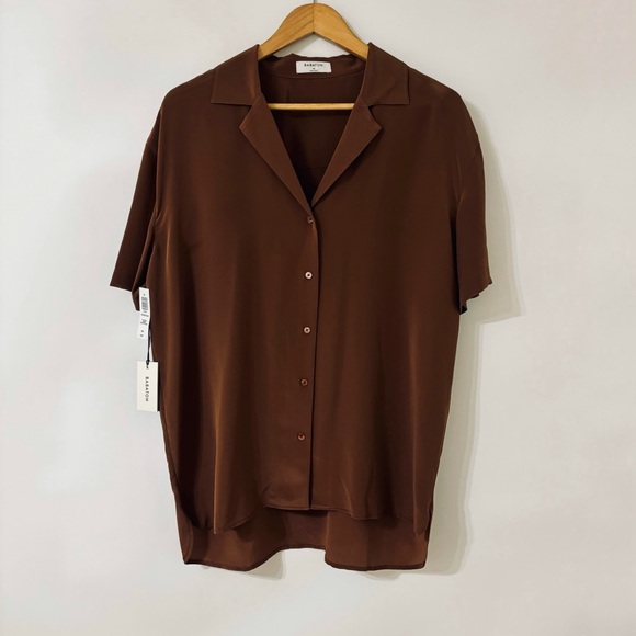 Aritzia Tops - NWT Aritzia Babaton Access Button Down Silk Top Blouse Brown Medium